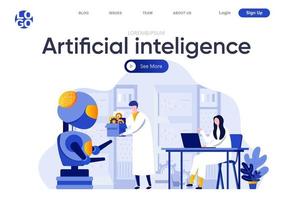 platt landningssida för artificiell intelligens vektor