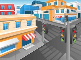 flaches Konzept isometrische 3D-Darstellung Hintergrundperspektive Ecke der modernen Stadtkreuzung vektor