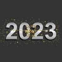 gyllene Lycklig ny år 2023 fri vektor