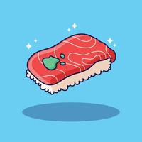 süße sushi-illustration im flachen design vektor