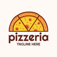 Pizza-Logo-Vorlage, geeignet für Restaurant, Imbisswagen und Café-Vorlage vektor