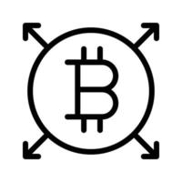 bitcoin-verbindungsvektorillustration auf einem hintergrund. hochwertige symbole. vektorikonen für konzept und grafikdesign. vektor