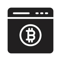 online-bitcoin-vektorillustration auf einem hintergrund. hochwertige symbole. vektorsymbole für konzept und grafikdesign. vektor