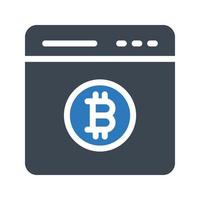 online-bitcoin-vektorillustration auf einem hintergrund. hochwertige symbole. vektorsymbole für konzept und grafikdesign. vektor