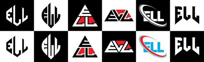 aln brev logotyp design i sex stil. aln polygon, cirkel, triangel, sexhörning, platt och enkel stil med svart och vit Färg variation brev logotyp uppsättning i ett rittavla. aln minimalistisk och klassisk logotyp vektor