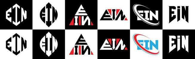 ein Brief-Logo-Design in sechs Stilen. ein polygon, kreis, dreieck, sechseck, flacher und einfacher stil mit schwarz-weißem buchstabenlogo in einer zeichenfläche. ein minimalistisches und klassisches Logo vektor