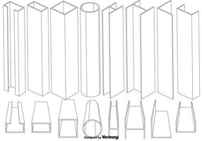 Vektor Set Of Thin Line Girder Elements