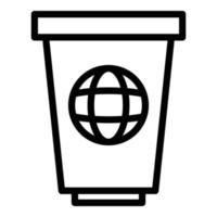 globales Öko-Plastik-Symbol, Umrissstil vektor