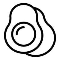 Avocado-Symbol, Umrissstil vektor