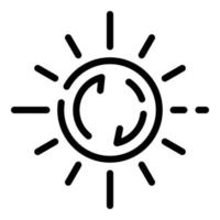 Ökologie-Sonne-Innovationssymbol, Umrissstil vektor