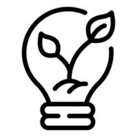 Glödlampa natur energi ikon, översikt stil vektor