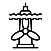 vatten turbin ikon, översikt stil vektor