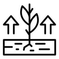 växande bruka växter ikon, översikt stil vektor