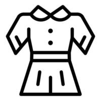 skola klänning ikon, översikt stil vektor