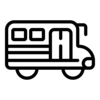 skola buss ikon, översikt stil vektor