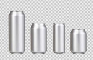 bier, limonade trinken aluminium realistische dosenmodelle vektor