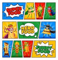 Retro Comics Cartoon Vektor mexikanisches Essen Superheld