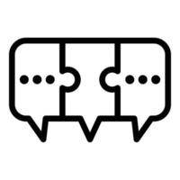 Chat-Symbol für geschäftliche Zusammenarbeit, Umrissstil vektor