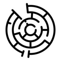 Labyrinth-Symbol für geschäftliche Zusammenarbeit, Umrissstil vektor