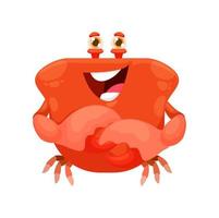 Cartoon kawaii quadratisches Gesicht, lustiger Krabben-Emoticon vektor