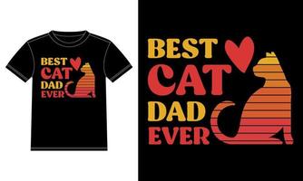 bäst katt pappa någonsin - pappa t-shirt - katt t-shirt design, vektor grafik t-shirt design med årgång och retro stil mall, bil fönster klistermärke, pod, omslag, isolerat svart bakgrund