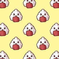 Vektor süßes Onigiri-Muster kawaii Hintergrund