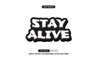 Stay Alive Text mit 3D-Farbeffekt und vektorbearbeitbar. vektor