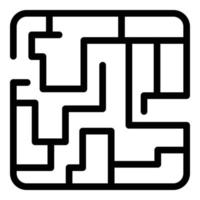 problem labyrint ikon, översikt stil vektor