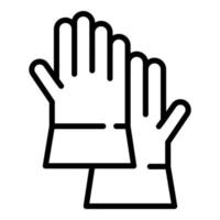 Symbol für medizinische Handschuhe zur Prävention, Umrissstil vektor