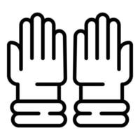 vård medicinsk handskar ikon, översikt stil vektor