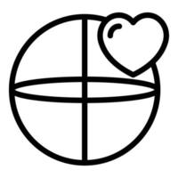 Symbol für globale Wohltätigkeitsorganisation, Umrissstil vektor