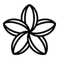 Plumeria-Blütensymbol, Umrissstil vektor