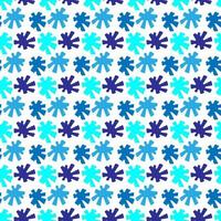 leuchtend blaue Schneeflocke Musterdesign auf weißem Hintergrund. geometrische Blumenlinie Stoff nahtlose Muster. design für textilien, tapeten, kleidung, hintergrund. Vektor-Illustration modernen Retro-Stil. vektor