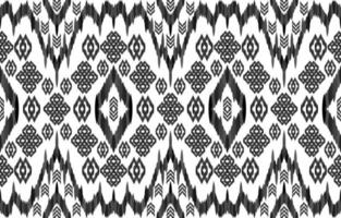schwarz-weiße Ikat-Muster. geometrischer Stammes-Vintage-Retro-Stil. Ethno-Stoff Ikat nahtloses Muster. indische navajo aztekische ikat-druckvektorillustration. design für hintergrundtextur stofftextilien. vektor