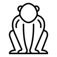 Gibbon-Primaten-Symbol, Umrissstil vektor