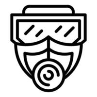 biohazard mask ikon, översikt stil vektor