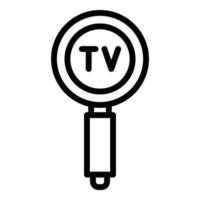 suche tv-reportage-symbol, umrissstil vektor