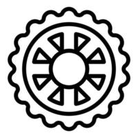 Symbol für Fahrradreparatur-Scheibenbremse, Umrissstil vektor