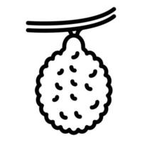 Bergamotte auf Zweigsymbol, Umrissstil vektor
