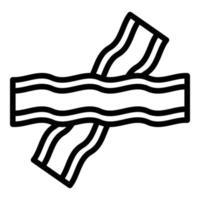 bacon skiva ikon, översikt stil vektor