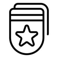 stjärna bokmärke ikon, översikt stil vektor