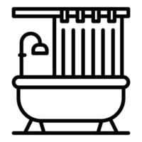 Duschvorhang-Symbol waschen, Umrissstil vektor