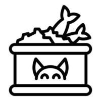mat för katter ikon, översikt stil vektor