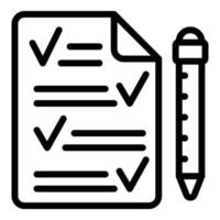 Papier- und Stiftsymbol, Umrissstil vektor