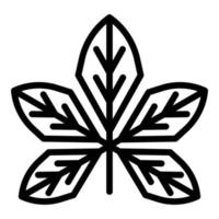 Blattkastanien-Symbol, Umrissstil vektor