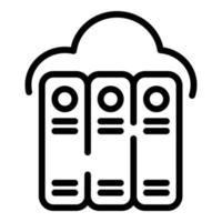 Symbol für Cloud-Dateien, Umrissstil vektor
