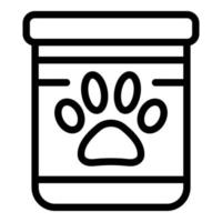 Symbol für Hundefutter aus der Dose, Umrissstil vektor