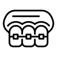 Symbol für Mundklammern, Umrissstil vektor