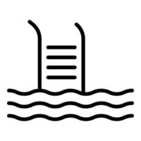 Symbol für gesundes Schwimmen im Pool, Umrissstil vektor
