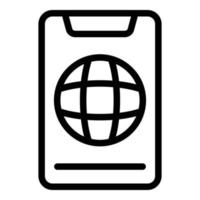 Globus-Telefonsymbol, Umrissstil vektor